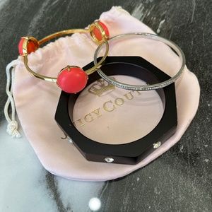 Juicy Couture 3 Bangle Bracelet Set with Dust Bag